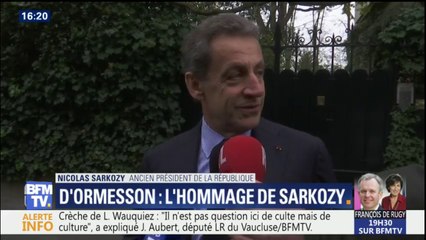 Pour Sarkozy, Jean d'Ormesson était "une partie de la France, une partie du génie français"