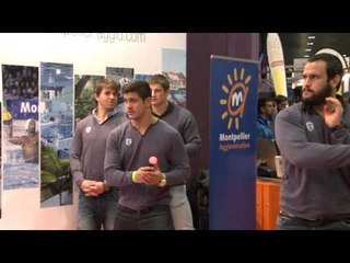 Open Sud de France 2014 - Scéance de dédicaces du MHR sur le stand de l'Agglo