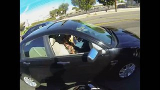 Car hits biker!