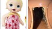 Mother films daughter's doll which has become infested with MAGGOTS