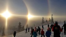 Des skieurs suédois ont eu la chance de voir un très beau parhélie sur les pistes