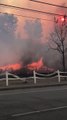 Creek Fire Burns Near Los Angeles Road