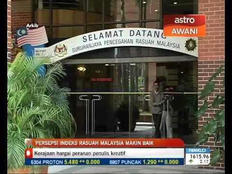 Indeks rasuah Malaysia bertambah positif