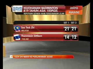 Soo Teck Zhi ke perlawanan akhir B19 Asia