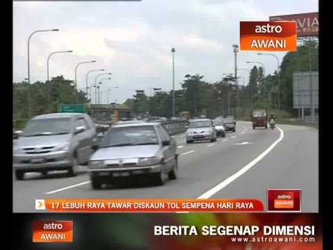 17 lebuh raya tawar diskaun tol sempena hari raya