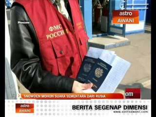 Snowden mohon suaka sementara dari Rusia