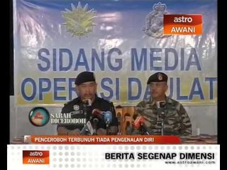 Penceroboh yang terbunuh tiada pengenalan diri