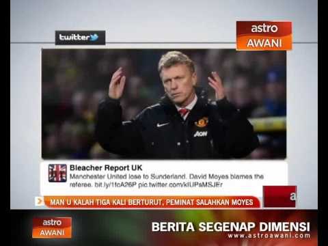 Man U kalah tiga kali berturut, peminat salahkan Moyes