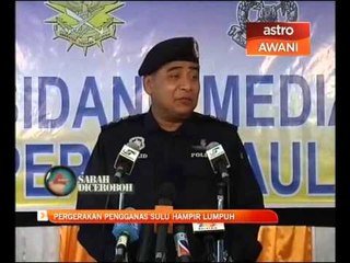 Pergerakan pengganas Sulu hampir lumpuh