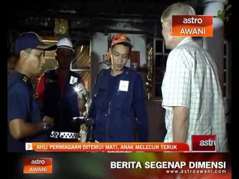 Ahli perniagaan ditemui mati, anak melecur teruk