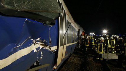 Almanya'da yolcu ve yük treni çarpıştı