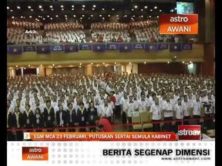 EGM MCA untuk putuskan sertai semula kabinet