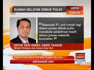Peruntukan RM15 juta baiki rumah nelayan