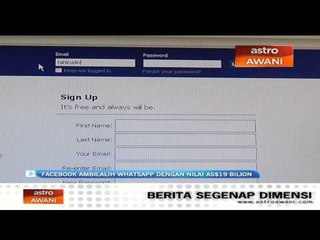 Facebook ambil alih Whatsapp bernilai AS$19 bilion