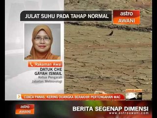 Cuaca panas, kering dijangka berakhir pertengahan Mac