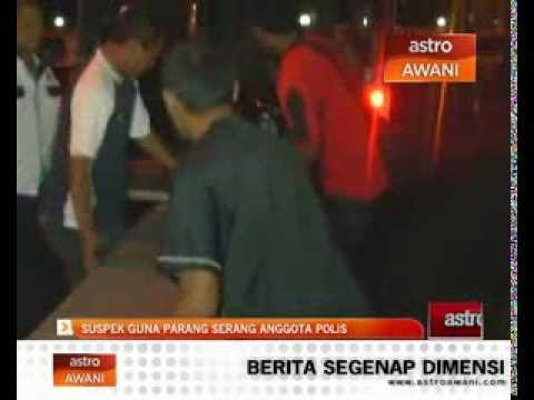 Suspek guna parang serang polis mati ditembak