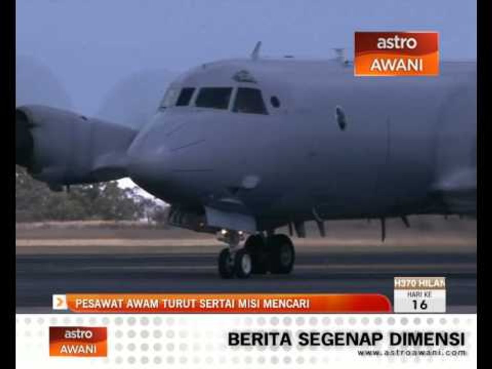 Pesawat awam turut sertai misi mencari di Lautan Hindi
