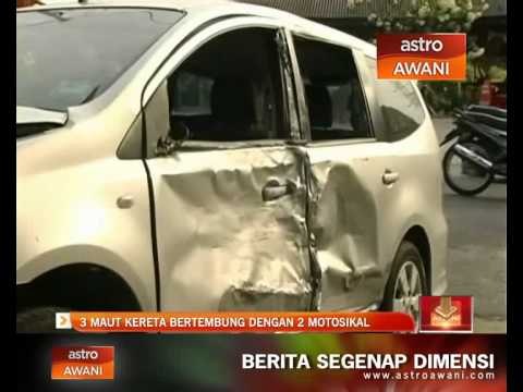 3 maut kereta bertembung dengan 2 motosikal