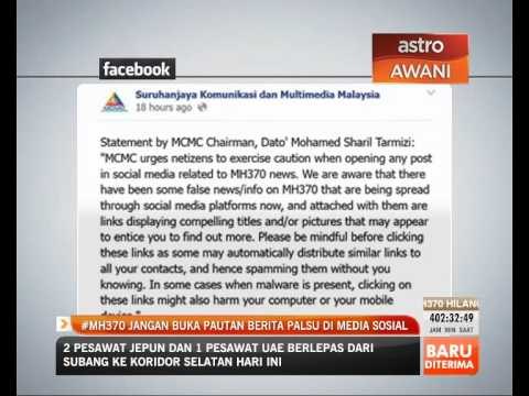 #MH370 : Jangan buka pautan berita palsu di media sosial