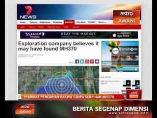 Download Video: Syarikat pencarian dakwa jumpa serpihan MH370