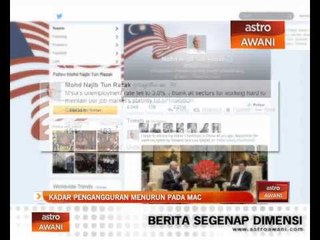 Kadar pengangguran menurun pada Mac