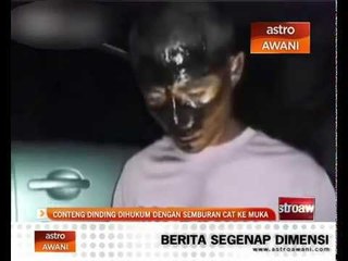 Conteng dinding dihukum dengan semburan cat ke muka