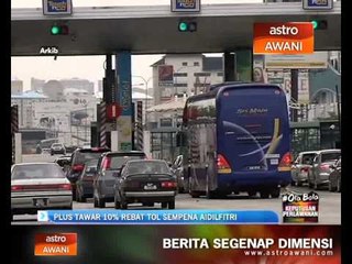 PLUS tawar 10% rebat tol sempena Aidilfitri