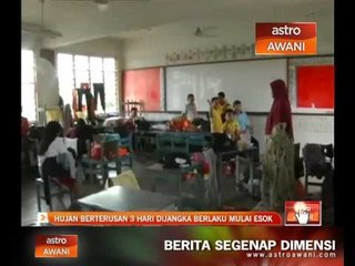 Hujan berterusan 3 hari dijangka berlaku mulai esok