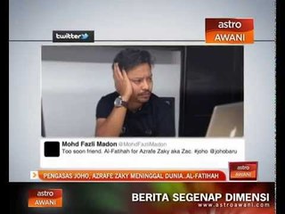 Pengasas JOHO, Azrafe Zaky meninggal dunia, Al-Fatihah