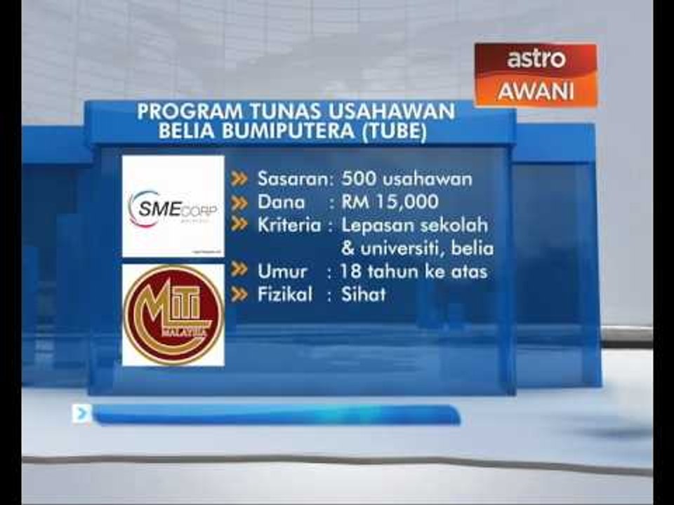 Pengambilan kumpulan pertama 'TUBE' dijangka Julai ini
