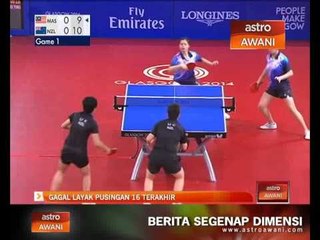 Ping pong gagal ke pusingan 16 terakhir