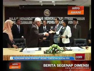 Kerajaan gesa syarikat besar tempatan sertai PPV