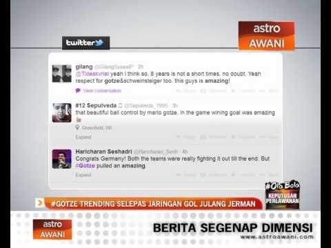 #gotze trending selepas jaringan gol julang Jerman