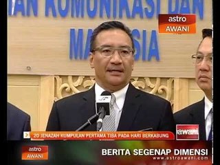 20 jenazah kumpulan pertama tiba pada hari berkabung