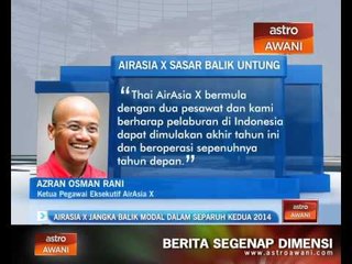 AirAsia X jangka balik modal dalam separuh kedua 2014