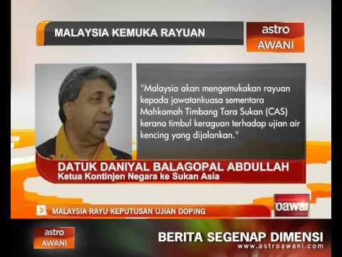 Malaysia rayu keputusan ujian doping