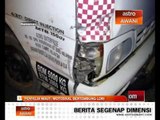 Penyelia maut, motosikal bertembung lori