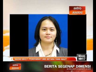 Pensyarah UMS antara yang maut dalam tragedi MH17