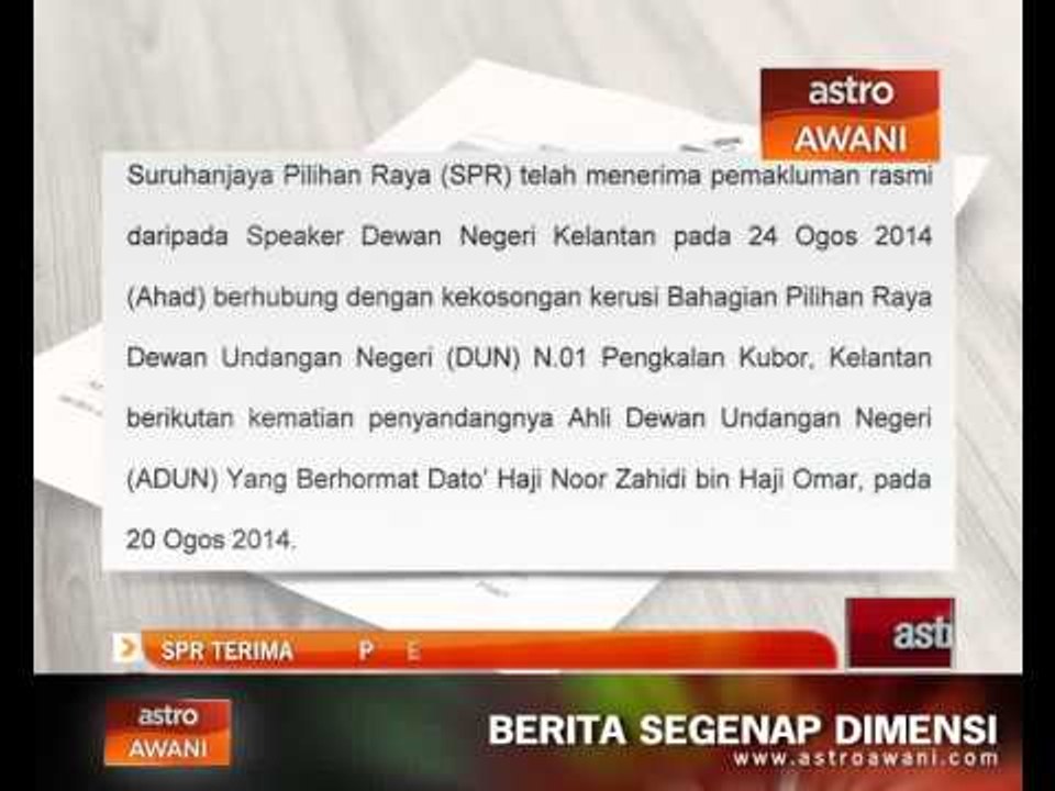 SPR terima pemakluman kekosongan kerusi DUN Pengkalan Kubor