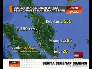 Download Video: Jumlah mangsa banjir di pusat pemindahan (13 Jan, 4:00 pagi)