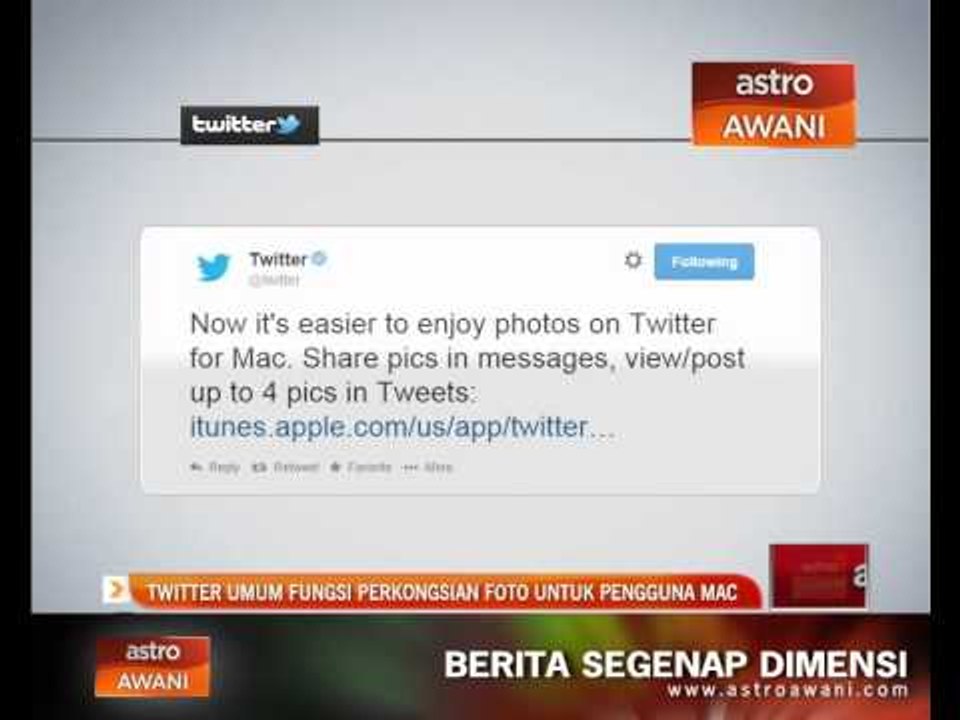 Twitter umum fungsi perkongsian foto umtuk pengguna Mac