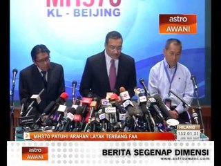 MH370 patuhi arahan layak terbang