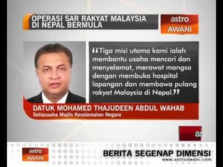 Operasi SAR rakyat Malaysia di Nepal bermula