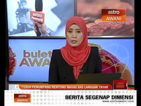 Tujuh penumpang rentung nahas bas langgar tayar