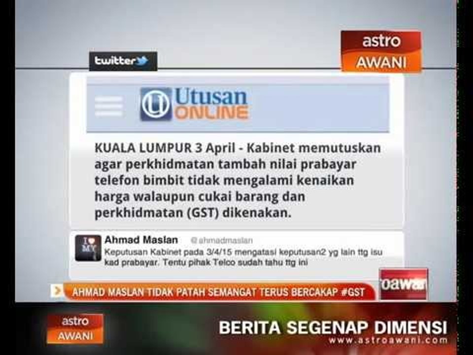 Ahmad Maslan tidak patah semangat terus bercakap #GST