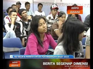 Isu belia & wanita untuk pertimbangan Bajet 2015