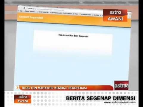 Blog Tun Mahathir kembali beroperasi