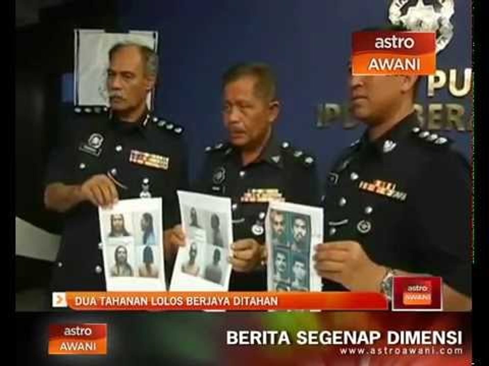 Dua tahanan lolos berjaya ditahan