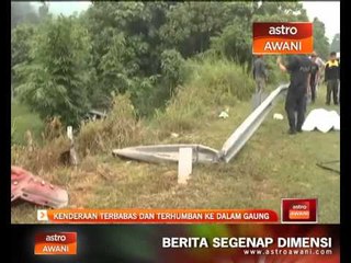 Kenderaan terbabas dan terhumban ke dalam gaung