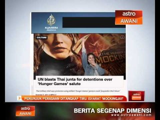 Penunjuk perasaan ditangkap tiru isyarat 'mockingjay'